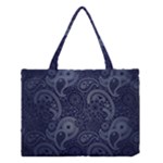 Blue Paisley Texture, Blue Paisley Ornament Medium Tote Bag