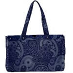 Blue Paisley Texture, Blue Paisley Ornament Canvas Work Bag