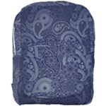 Blue Paisley Texture, Blue Paisley Ornament Full Print Backpack