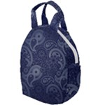 Blue Paisley Texture, Blue Paisley Ornament Travel Backpack