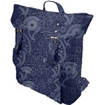 Blue Paisley Texture, Blue Paisley Ornament Buckle Up Backpack