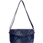 Blue Paisley Texture, Blue Paisley Ornament Removable Strap Clutch Bag