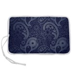 Blue Paisley Texture, Blue Paisley Ornament Pen Storage Case (S)