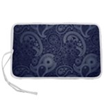 Blue Paisley Texture, Blue Paisley Ornament Pen Storage Case (L)