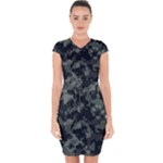 Camouflage, Pattern, Abstract, Background, Texture, Army Capsleeve Drawstring Dress 