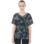 Camouflage, Pattern, Abstract, Background, Texture, Army V-Neck Dolman Drape Top