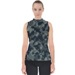 Camouflage, Pattern, Abstract, Background, Texture, Army Mock Neck Shell Top