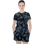 Camouflage, Pattern, Abstract, Background, Texture, Army Women s T-Shirt and Shorts Set