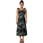 Camouflage, Pattern, Abstract, Background, Texture, Army Tie-Strap Tiered Midi Chiffon Dress