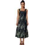 Camouflage, Pattern, Abstract, Background, Texture, Army Square Neckline Tiered Midi Dress