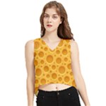 Cheese Texture Food Textures V-Neck Cropped Tank Top