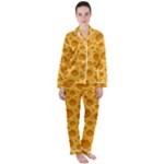 Cheese Texture Food Textures Women s Long Sleeve Satin Pajamas Set	