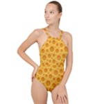 Cheese Texture Food Textures High Neck One Piece Swimsuit