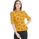Cheese Texture Food Textures Frill Neck Blouse