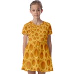 Cheese Texture Food Textures Kids  Short Sleeve Pinafore Style Dress