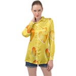 Cheese Texture, Macro, Food Textures, Slices Of Cheese Long Sleeve Satin Shirt