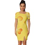 Cheese Texture, Macro, Food Textures, Slices Of Cheese Fitted Knot Split End Bodycon Dress