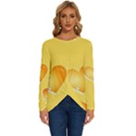 Cheese Texture, Macro, Food Textures, Slices Of Cheese Long Sleeve Crew Neck Pullover Top