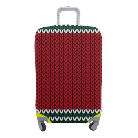 Christmas Pattern, Fabric Texture, Knitted Red Background Luggage Cover (Small) from UrbanLoad.com