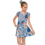 Berries Foliage Seasons Branches Seamless Background Nature Kids  Cap Sleeve Dress