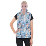 Berries Foliage Seasons Branches Seamless Background Nature Women s Button Up Vest