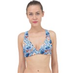 Berries Foliage Seasons Branches Seamless Background Nature Classic Banded Bikini Top