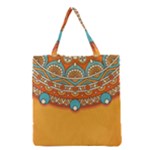 Mandala orange Grocery Tote Bag