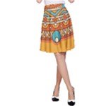 Mandala orange A-Line Skirt
