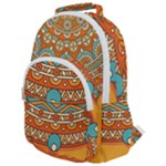 Mandala orange Rounded Multi Pocket Backpack