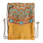 Mandala orange Drawstring Bag (Large)