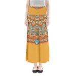 Mandala orange Full Length Maxi Skirt