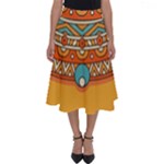 Mandala orange Perfect Length Midi Skirt