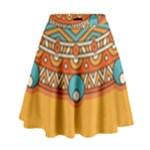 Mandala orange High Waist Skirt