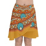 Mandala orange Chiffon Wrap Front Skirt