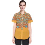 Mandala orange Women s Short Sleeve Shirt