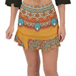 Mandala orange Fishtail Mini Chiffon Skirt