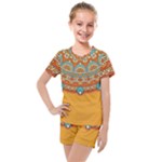 Mandala orange Kids  Mesh T-Shirt and Shorts Set