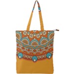 Mandala orange Double Zip Up Tote Bag