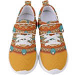 Mandala orange Women s Velcro Strap Shoes