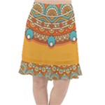 Mandala orange Fishtail Chiffon Skirt