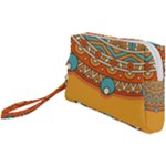 Mandala orange Wristlet Pouch Bag (Small)