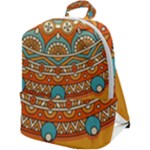 Mandala orange Zip Up Backpack