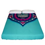 Mandala blue Fitted Sheet (Queen Size)