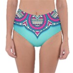 Mandala blue Reversible High-Waist Bikini Bottoms