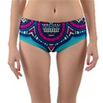 Mandala blue Reversible Mid-Waist Bikini Bottoms