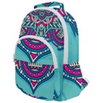 Mandala blue Rounded Multi Pocket Backpack
