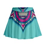 Mandala blue Mini Flare Skirt