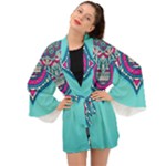 Mandala blue Long Sleeve Kimono