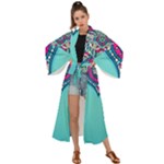 Mandala blue Maxi Kimono