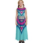 Mandala blue Kids  Satin Sleeveless Maxi Dress